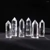 Figurines décoratives 3-8 cm colonne hexagonale en cristal clair naturel pointu quartz blanc pierre de guérison énergie minerai roche minérale obélisque baguette
