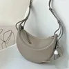 Cordão crescente axilas saco francês nicho design ombro crossbody feminino elegante e minimalista sela de couro genuíno