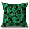 Pillow Modern Nordic Decoration Art Geometric Cubes Colorful Sofa Throw Cover Pink Green Plant Black White Chair