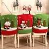 Cadeira cobre tampa traseira de Natal Elk decorativo para proteger e decorar cadeiras lavável removível