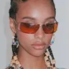 2 Stück Mode-Luxus-Designer Ovale Y2K-Sonnenbrille aus Metall 2023 neue futuristische Sonnenbrille Straßenfoto der Millennium Spice Girl-Sonnenbrille