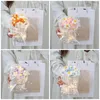 Decorative Flowers Crochet Flower Bouquet Graduation With Led Lamp Valentines Day Gift Finished Knitting Mother's