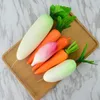 Fleurs décoratives 6 pièces, simulation de légumes radis carotte lumière décorations de maison pour la maison mousse fausses carottes