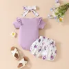 의류 세트 여자 아기 태어난 여름 복장 슬립 벨라스 ruffle Romper 반바지 유아 2pcs 꽃 옷 세트