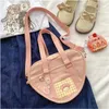 Saco estilo universitário jk lolita uniforme feminino ombro bonito amor coração forma itabag moda feminina mensageiro sacos senhora tote bolsas