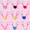 Keychains 2PCS Cute Separable Love Heart Building Block For Couples Friendship Lover Brick Key Ring Accessories Jewelry Souvenir