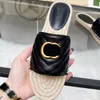 Womens Slippers designer sandals women luxury shoes stylish sandal leather metal double g platform woven sole black white pink slipper