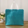 Shopping Bags Non Woven Laser Glossy Reusable Grocery Bag Tote With Handle Glitter Gift Favor Goodie Package