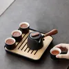 Teaware sätter 7st keramisk tekanna potten och fyra koppar te -kapsel bärbar för hemmet