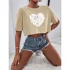 T-shirt aderente personalizzata ritagliata 95 cotone 5 spandex Fitness Fit T-shirt Donna donna Crop Top maglietta per donna