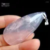 Pendant Necklaces Real Natural Rose Pink Quartz Crystal Gem Stone Beads Necklace For Women's Jewelry Making Healing Minerals PS644