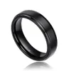 Anneaux de mariage 2 pièces 6mm 8mm ensembles 100% pur titane noir Couple bandes fiançailles amoureux bijoux Alliance Bague Homme251B