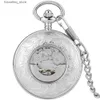 Pocket Watchs de Noël cadeau de luxe hommes relogio numérique steampunk poche horloge de poche vintage self wind élégant cadran bleu automatique mécanique l240322