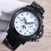 44MM Super Edition Men's Watches Sun Moon Star 9100 Movement Automatic Mechanical Watch 316L Stainless Steel Night Glow Deep Waterproof Royal Navy Wristwatches