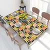 Table Cloth Rectangular Oilproof Puzzle Flower Cover Orla Kiely Art 4FT Tablecloth For Dining