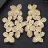 Boucles d'oreilles pendantes Accking Clear Mirco Pave Flower Design Drop Earring Great Cubic Zirconia Fashion