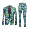 Costume de mariage imprimé Floral pour hommes, Blazer de Style hawaïen, veste de printemps et d'automne, manteau formel avec pantalon pour fête, réunion, Banquet, 240318