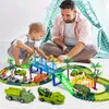 Dinosaur Magic Climbing Track Toys TrainFlexible Playset Dinosaurs Engineering Race Car for Old boy Girls 240313