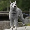 Vêtements pour chiens Pyjamas à col roulé Body 4 jambes entièrement couvertes col haut extensible épaississement manteau de corps élastique pour Labrador