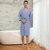 Men's Sleepwear H Solid Color Autumn Lightweight Couples' Knee Length Absorbent Bathrobe Sexy