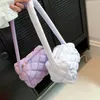 Axelväskor kvinnor underarms påse nylon rese handväskor quiltad rhombic gitter mode casual fast färg elegant designer