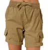 Shorts pour femme Femmes Été Cargo Lâche Randonnée Plus Taille Pantalon À Lacets Cordon Femmes Baggy Poches Maillots De Bain Pantalones