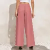 Women's Pants Classic Striped Red And White Lines Kawaii Wide Leg Female Oversized Street Wear Print Straight Trousers