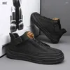 Casual Shoes Men's Breattable Wind Wind Sports Live Help Board Canvas Black Warrior A01