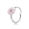 Cluster Rings 2024 925 Sterling Silver Magnolia Bloom Spring Flowers Ring Gift Set Charms Fit DIY Original Jewelry A