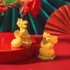 Decorative Figurines Year Gift Figurine Miniature Golden Dragon Micro Landscape Ornaments For Hoom Decorations Office Desk Accessories Room