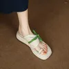 Kledingschoenen Zomer Dikke zolen Antislip Mode Vierkante Strik Dames Joker Slippers