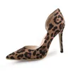 Scarpe eleganti di lusso elegante ufficio primavera donna stampa leopardata pompe punta a punta tacchi alti stiletto donna sexy X0025