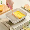 1 комплект японской прямоугольной сковороды тамагояки, сковорода с антипригарным покрытием, силиконовой лопаткой и масляной кистью
