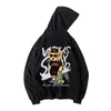 Skate Bear Anime Print Hoodies Män och kvinnor överdimensionerade Streetwear Harajuku Fasion Casual Hooded Sweatshirt Y2K Hoodie kläder 240315