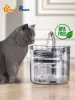 DownyPaws 2L fontaine d'eau automatique pour chat avec robinet distributeur d'eau pour chien filtre Transparent abreuvoir capteur pour animaux de compagnie mangeoire à boire