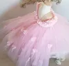 Mädchenkleider für Babys, rosa, bauschiger Tüll, kleine Blumen, für Hochzeit, Kind, Kleinkind, Festzug, Geburtstagskleid