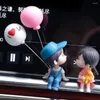 Figuras decorativas dibujos animados parejas acción coche decoración interior adornos anime auto consola central tablero