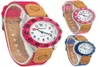 أسود النسيج حزام الأطفال الأطفال هدية بويت فتاة تعلم وقت التعلم Tutor Quartz Wristwatch U32H Kids Watches Time Teaching Higdts9103145