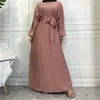 Ethnic Clothing Plain Abaya Dubai Muslim Hijab Dress Elastic Sleeves Basic Closed Abayas For Women Turkey Ramadan Islamic Kaftan Robe