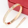 Guldarmband diamantskruv Bangle Designer smycken armband designer armband juvelerin designer för kvinnor älskar 18k storlek 16-20 lyxsmycken syster gåva