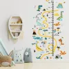 Pegatinas de dinosaurios encantadores, tabla de crecimiento, pegatinas de pared para medida de altura, decoración de habitación de niños, arte Mural de animales, calcomanías para el hogar Diy, póster de Pvc