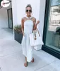 Casual Dresses PULABO Women Loose Sexy Halter Sleeveless Solid Irregular Summer Fashion Beach Chest Wrap Strapless Backless Female Robe