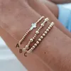 Strand CCGOOD Cross Shell Charm Bracelet Stretchy Jewelry 18 K Gold Plated Beads Bracelets For Women Dainty Minimalist Pulseras Femme