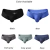 Cuecas respirável simples roupa interior breve preto/cinza modal masculino sexy bolsa calcinha boxers briefs bikini shorts