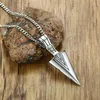 Pendant Necklaces Film Style Silver Gold-color Stainless Steel Sword Arrow Arrowhead Necklace Men Long Chain Personality Man