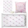 LVYZIHO mignon violet papillon lettre bébé fille nom personnalisé ensemble de literie enfant en bas âge cadeau douche 240313