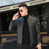 Haining Casual Leather Coat Mens Fashion Stand Collar Short Middle-aged Thin Jacket Wear