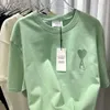 2024 Zomer Nieuwe Vet MM300 Kg Eenvoudige Brief Geborduurde Korte Mouwen T-shirt Vrouwen Koreaanse Top Trendy