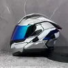 Orz-Motorcycle kask erkekleri, flip yukarı koruyucusu, tam yüz, çift vizörle, motokros kapakete dot için ideal