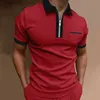 Männer Polos 2024 Sommer Herren Neue Europäische amerikanische T-Shirts Herren Polo Neck Mode Slim Fit Pocket Herren Polo T-Shirt S-3xl L240320